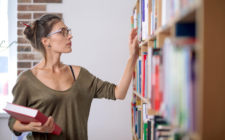 old books on shelf