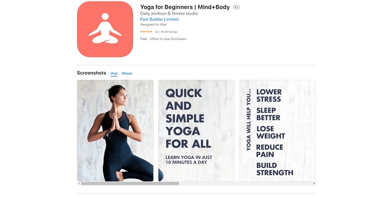 yoga for beginners app on apple app stoe